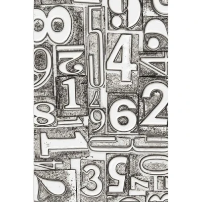 Image of Sizzix 3 D Texture Fades Embossing Folder Numbered by Tim Holtz 665753 Chapter 2022, Multicolor, One Size