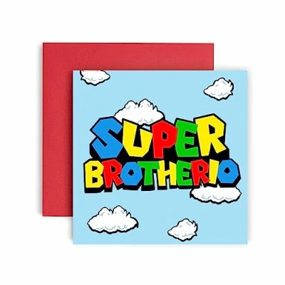 Image of Huxters Birthday Cards for Men Super Brother Card him Funny Fathers Day Fun Happy 14.8cm (Brother)