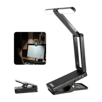 Image of AROMA Sheet Music Stand Light Clip On Rechargeable with Adjustable Angle Piano Lamp 2 Brightness for Musician Player Reading