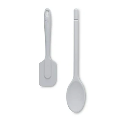 Image of Zeal JSET4S Non Stick Silicone Cooks Spoon &amp; Spatula 2 Piece Set French Grey