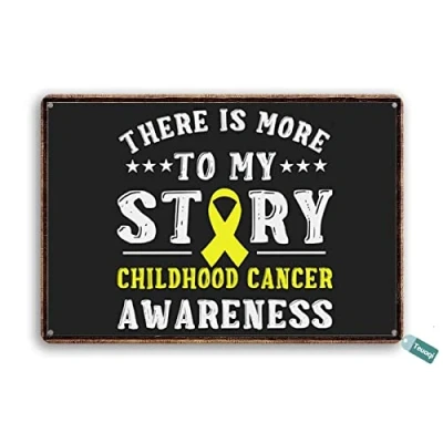 Image of Vintage Tin Sign Childhood Cancer Awareness Metal Wall Art Kitchen Poster Cafe Pub Plaque 8x6 Inch