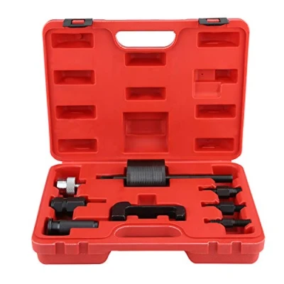 Image of Injector Extractor, 8Pcs Injectors Disassembly Tools Diesel Extractor Set Common Rail Puller Injection Tool Kit with Carrying Case