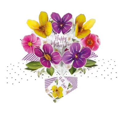 Image of Mother&#039;s Day Pansies Pop Up Greeting Card Second Nature 3D Cards