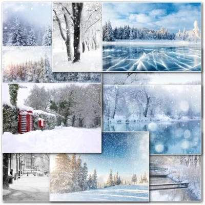 Image of doodlecards Pack of 20 Mixed Snow Scene Christmas Cards. Printed in UK, Premium Quality &amp; 100% Recyclable.