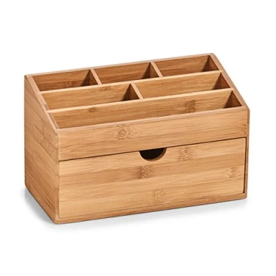 Image of zeller PRESENT organiseur rangement cosmetiques avec tiroir bois bambou 25386