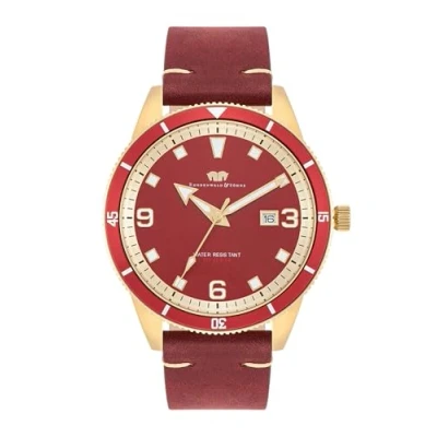 Image of Rhodenwald &amp; Söhne Mens Male Genuine leather watch Gold Stainless Steel (archived) One Size