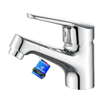 Image of Ibergrif M11050 Bathroom Basin Taps,Sink Taps Mixers Chrome Brass with UK Standard Hoses