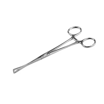 Image of BEAUTY PLUS Triangle Ear Nose Body Piercing Holders Trio Forceps with or Without Slots 15cm 18cm Profession Clamps… (15cm Close End)