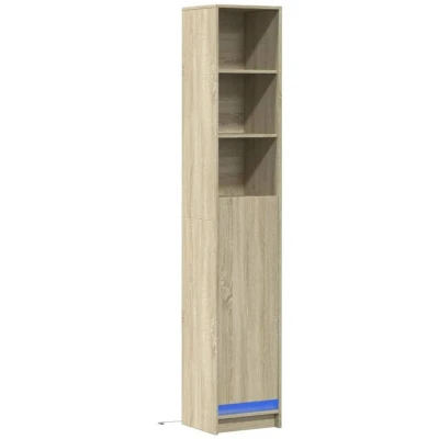 Image of vidaXL Sideboard with LED Sonoma Oak 36x32.5x200 cm Engineered Wood