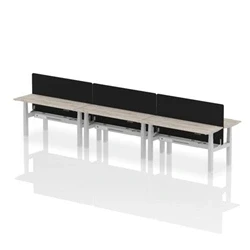 Image of Air B2B 1600x600 Adjustable 6P Bench Desk CP Grey Oak/Silver + Screen
