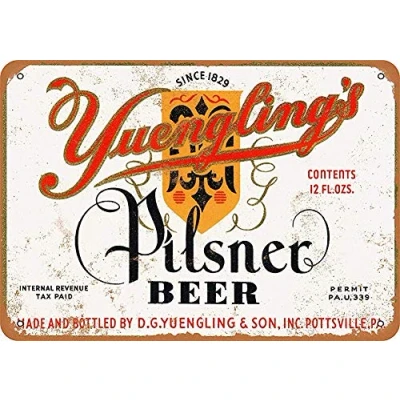 Image of Inga 1934 Yuengling&#039;S Pilsner Beer Vintage Metal Sign 8x12 inches