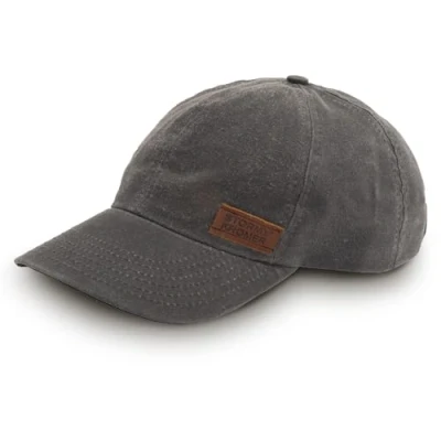 Image of Stormy Kromer The Waxed Adjustable Curveball Cap Baseball Hat with Leather Tab, Charcoal, One size