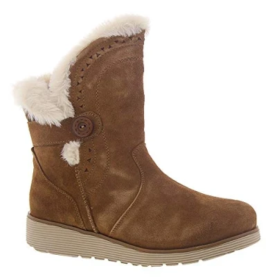 Image of Skechers Women&#039;s Keepsakes Wedge Cozy Peak Mid Calf Boot, Tan , 3 UK medium