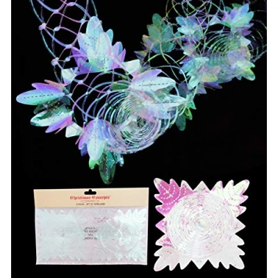 Image of Christmas Concepts® Pack Of 2 9ft Foil Garland Festive Hanging Decorations (Iridescent)
