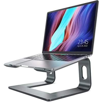 Image of NULAXY Laptop Stand for Desk, Detachable Aluminum Riser Ergonomic Holder Computer Compatible with MacBook Air Pro, Dell, XPS, HP, Lenovo More 10 16 Laptops (Grey)