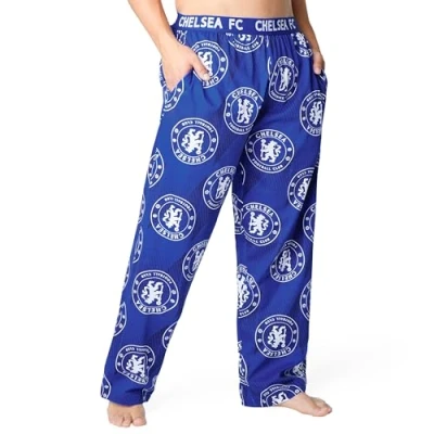 Image of Chelsea FC Mens Pyjamas Comfy Nightwear Pyjama Bottoms for Men Teenagers Lounge Wear Cotton PJs Gifts (Blue Aop, 3XL)