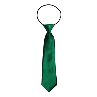 Image of DonDon Children Boys Tie with Elastic Band Silk Look One Size Fits All Green