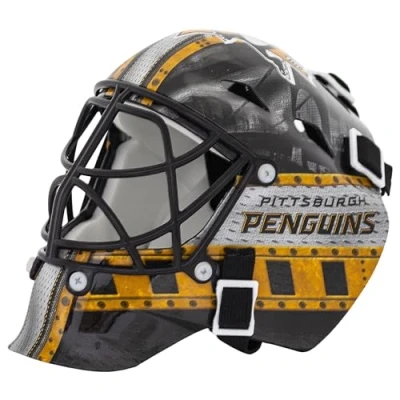Image of Franklin Sports NHL Pittsburgh Penguins Mini Hockey Goalie Mask with Case Collectible Official Logos and Colors,7784F19