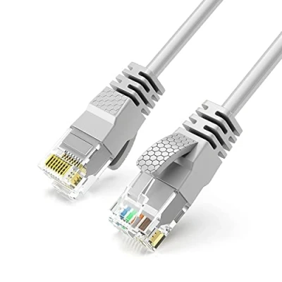 Image of Reulin Ultra Thin Ethernet Cable 5M Long, High Speed Internet Lan Wire Cat6 5 M, Gigabit RJ45 Network Lead Patch Cord (5 Metres Grey)