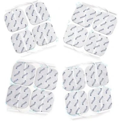 Image of Axion Pack of 16 Electrodes. Square Self Adhesive Pads 4x4cm for TENS EMS Units with 2mm Connection. Pain Treatment, Muscle Growth and Massage