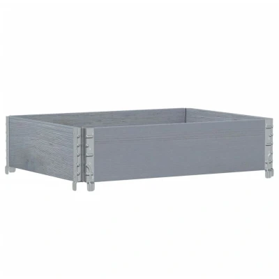 Image of vidaXL Pallet Collar Grey 80x60 cm Solid Wood Pine
