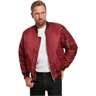 Image of Brandit Bomber Jacket, Men&#039;s, Size: Large, Bordeaux