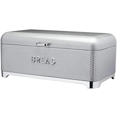 Image of Lovello Retro Shadow Grey Textured Bread Bin