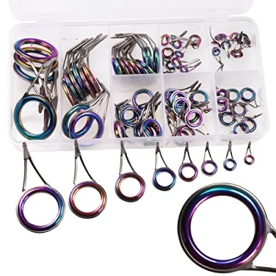 Image of QualyQualy Fishing Rod Guides Repair Kit Ceramic Ring Rebuilding Spinning Casting Eyes Replacement 75pcs