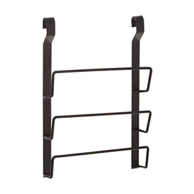 Image of Premier Housewares Hanging Shelves 3 Tiered Wall Mounted Small Ladder Shelf Black Finish Iron Corner 7 x 24 36