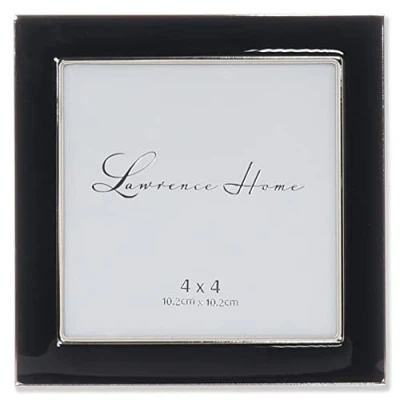 Image of Lawrence Frames Metal and Enamel Picture Frame, Black, 4x4