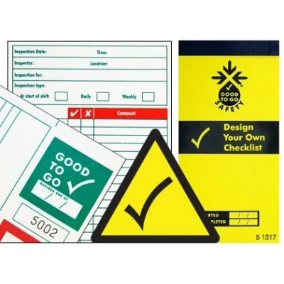 Image of Good to go safety blank check book 25 Bespoke Inspections