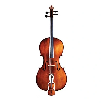 Image of STAR CUTOUTS Life Size Cut Out with Mini Version of Cello, Cardboard, Multi Colour, 121 x 41 cm