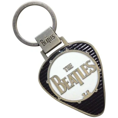 Image of Rock Off officially licensed products The Beatles Drum Logo Plectrum keyring Keychain One Size