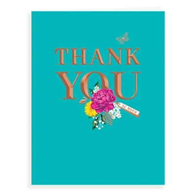 Image of Piccadilly Greetings Avant Garde Studios Classic Thank You Card 8 x 6 inches,whitegreenoak