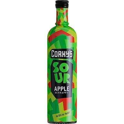 Image of Corky&#039;s Sour Apple Schnapps 70cl Party Shots Cocktail Ingredient Pre Drinks 15% ABV Liqueur
