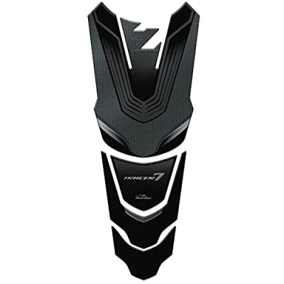 Image of Resin Bike Motorcycle 3D Stickers Compatible with Yamaha Tracer 7 2021 Silver Metallic Effect. Tank Pad Protection from Bumps and Scratches. Sticker for Gadget Moto