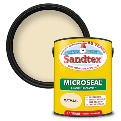 Image of Sandtex Ultra Smooth Masonry Paint 5 Litre Stock Colours Oatmeal