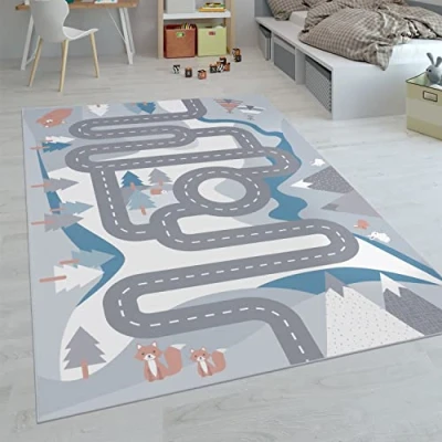 Image of Paco Home Kids Rug, Play Mat Playroom Animals Roads Cars Maps Treasure Hunt Pirates, Size:80x150 cm, Colour:Cream 2