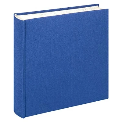 Image of walther Design Photo Album Blue 200 Photos 10 x 15 cm Memo Slip in Linen, Cloth ME 510 L