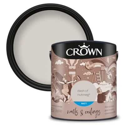 Image of Crown Walls &amp; Ceilings Matt Emulsion Paint, Size 2.5L, Dash Of Nutmeg
