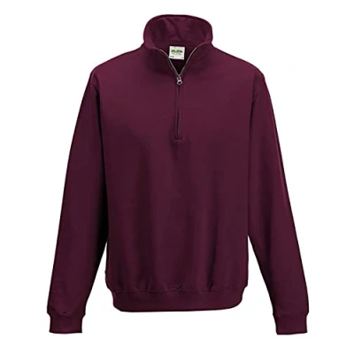 Image of AWDis Men&#039;s Sophomore 1/4 Zip Sweat Sweatshirt, Red (Burgundy), X Large