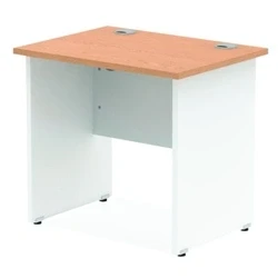 Image of Impulse Panel End 800/600 Rectangle Desk Oak Top White TT000077