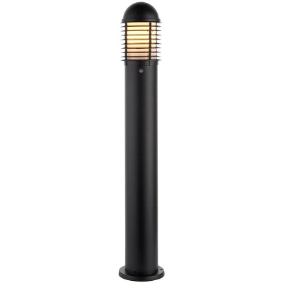 Image of Louvre Photocell Outdoor Tall Bollard Light Matt Black Paint IP44