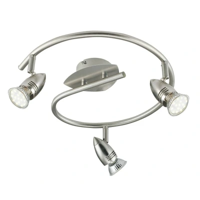 Image of SPOT LED 3 light Multi Arm Semi Flush Ceiling Nickel 400lm 2700K 30x31.5cm