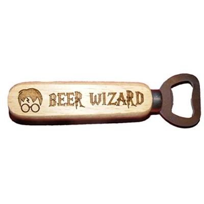 Image of BOTTLE OPENER HARRY POTTER INSPIRED BEER WIZARD WOODEN FAN GIFT PRESENT