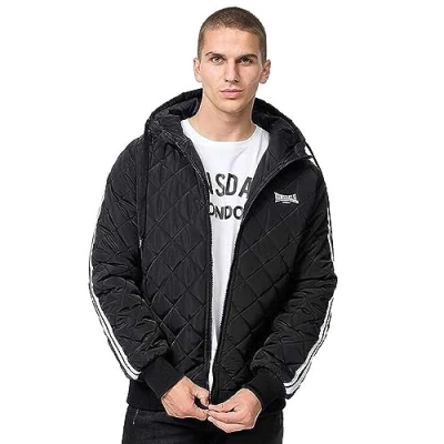 Image of Lonsdale Men&#039;s arnipol Jacket, Black/White, S