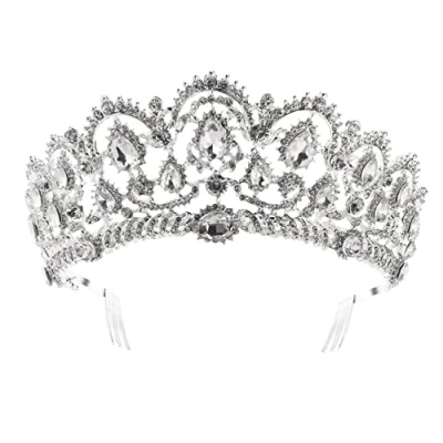 Image of Tiara Crowns，Rhinestone Crystal Queen Headband Wedding Pageant Crowns Princess Crown for Women