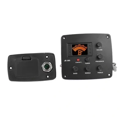 Image of Piezo Pickups JE 305 Acoustic Guitar Pickup EQ Equalizer Tuner System Preamp 4 Band With LCD Display