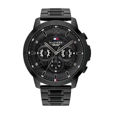 Image of Tommy Hilfiger Analogue Multifunction Quartz Watch for Men with Black Stainless Steel mesh Bracelet 1792020