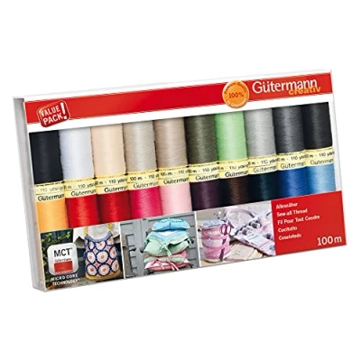Image of Gutermann Thread Set: Sew All: 100m: Pack of 20, Assorted